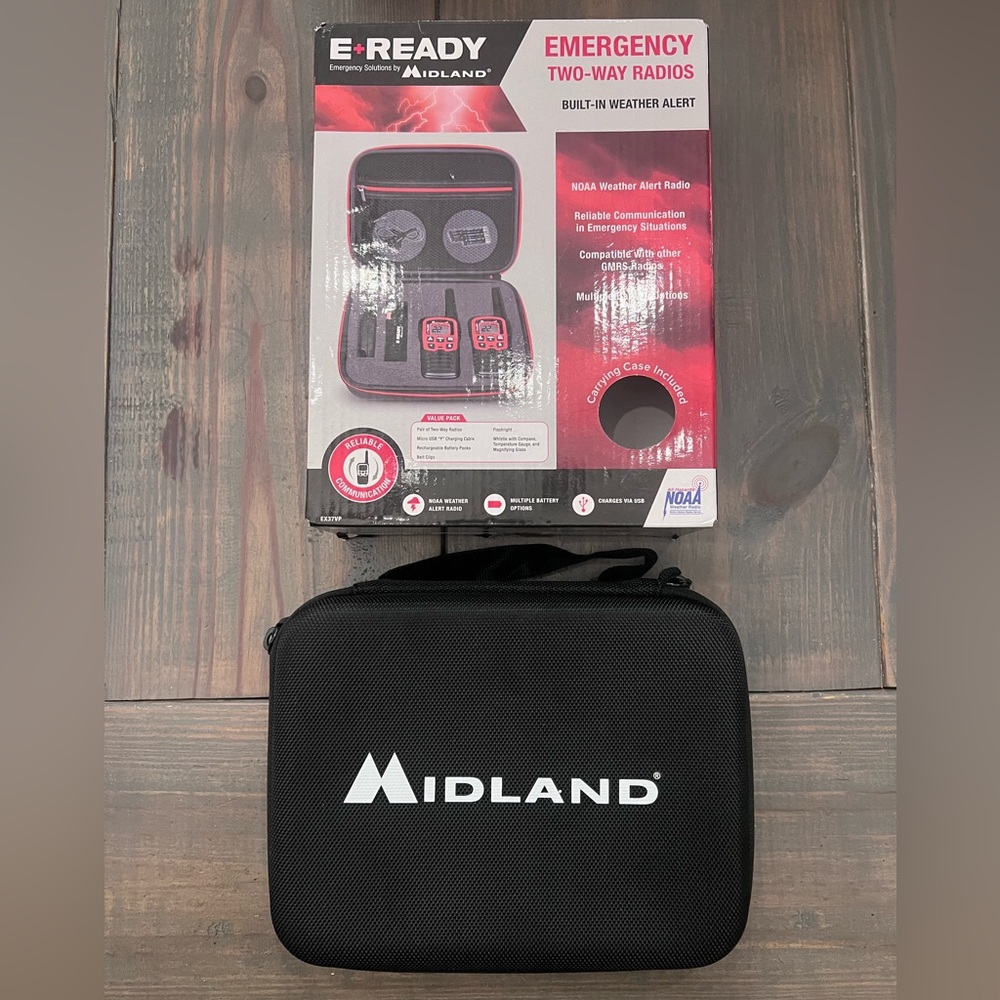 Midland EX37VP E+READY Emergency Two Way Radio Kit Weather Alert - Tested